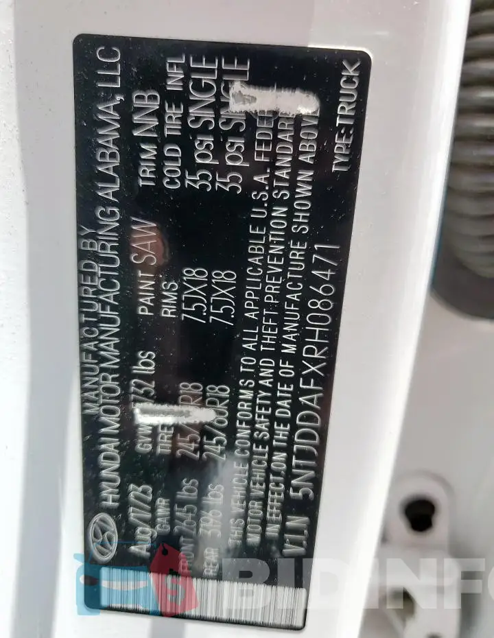 5NTJDDAFXRH086471 Photo# 12