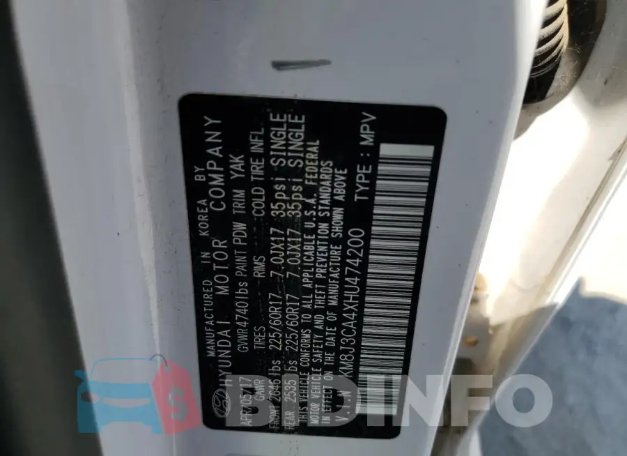 KM8J3CA4XHU474200 Photo# 12