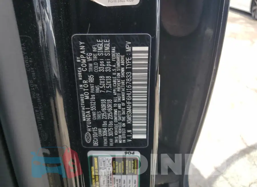 KM8SM4HF6HU167833 Photo# 13
