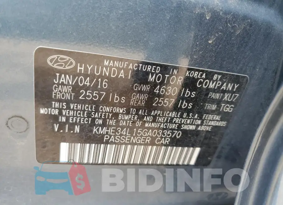 KMHE34L15GA033570 Photo# 13