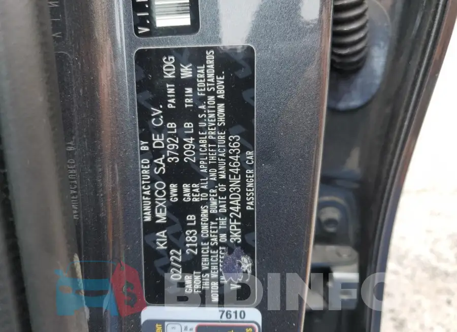 3KPF24AD3NE464363 Photo# 12