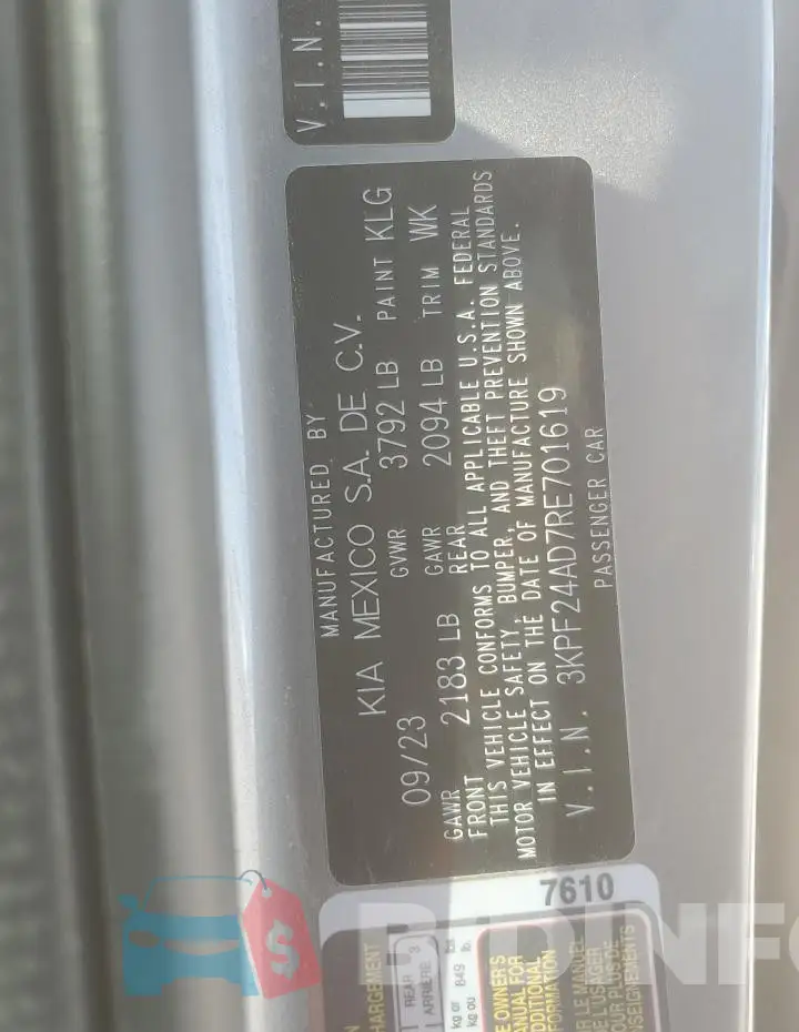 3KPF24AD7RE701619 Photo# 13