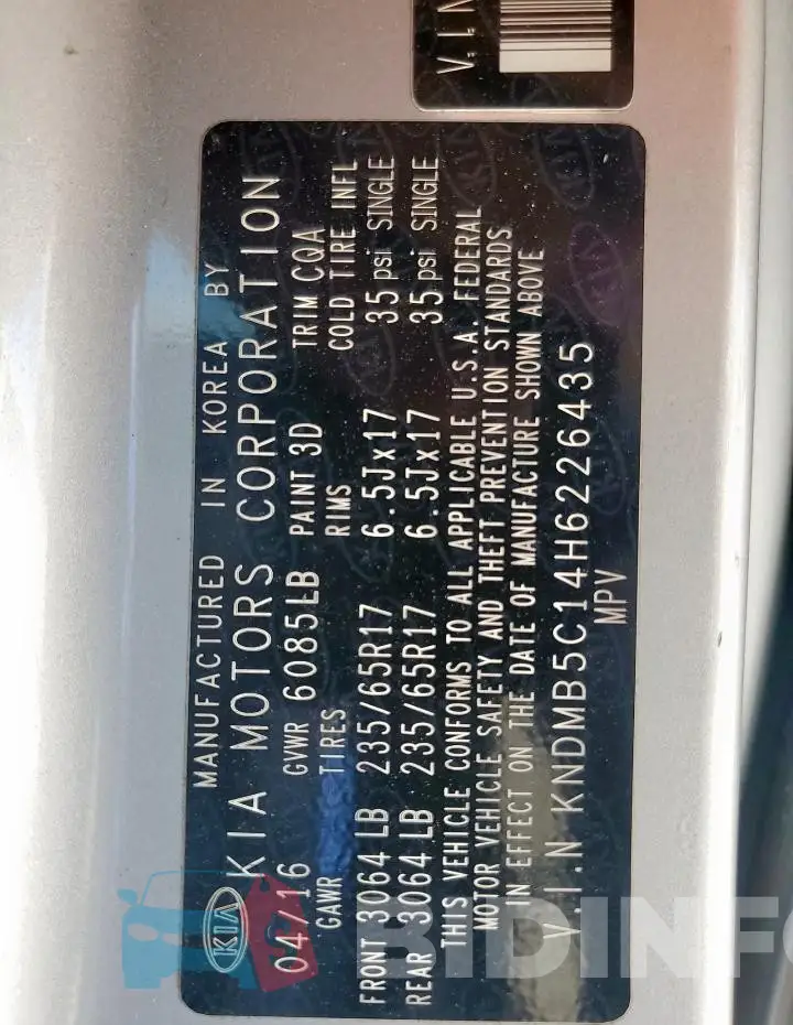 KNDMB5C14H6226435 Photo# 14