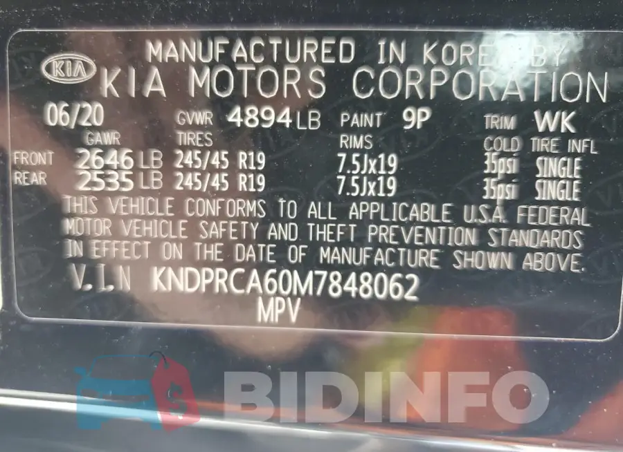 KNDPRCA60M7848062 Photo# 13