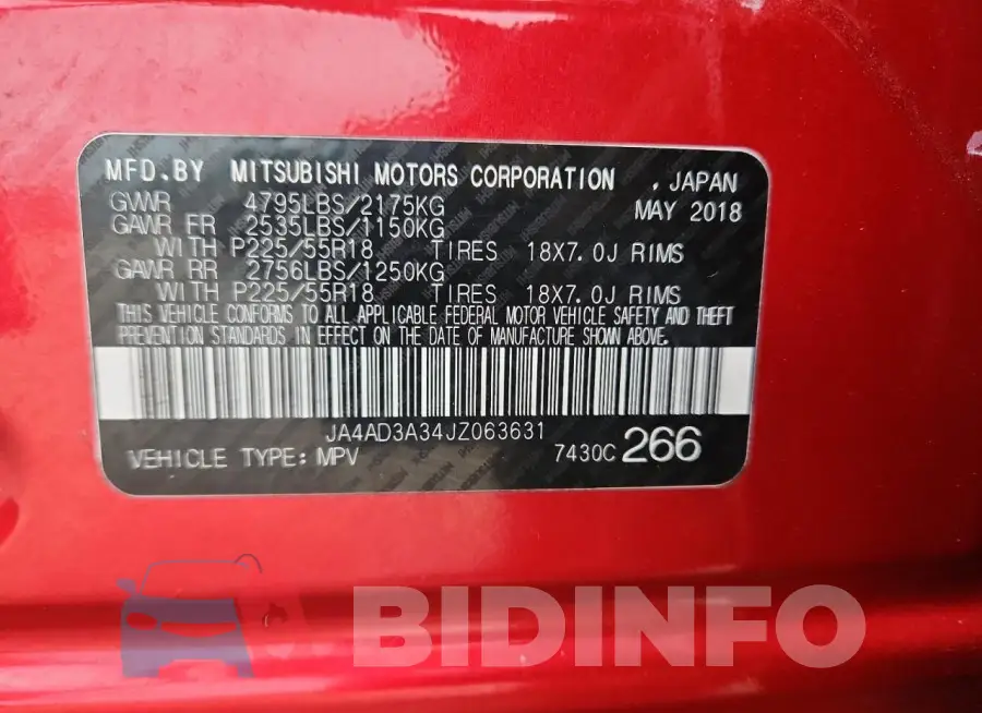 JA4AD3A34JZ063631 Photo# 13