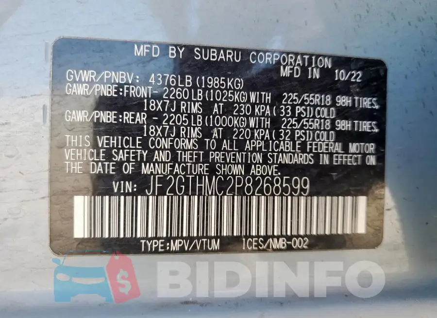 JF2GTHMC2P8268599 Photo# 13