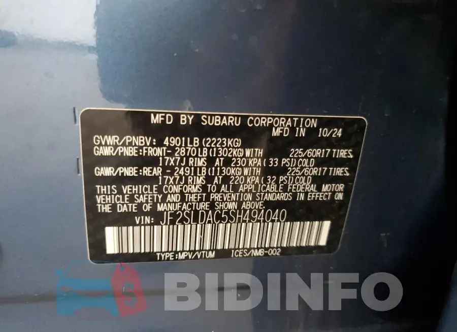 JF2SLDAC5SH494040 Photo# 14
