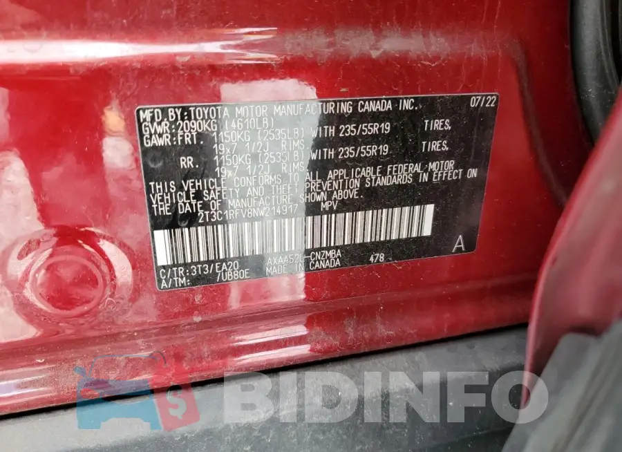 2T3C1RFV8NW214917 Photo# 14