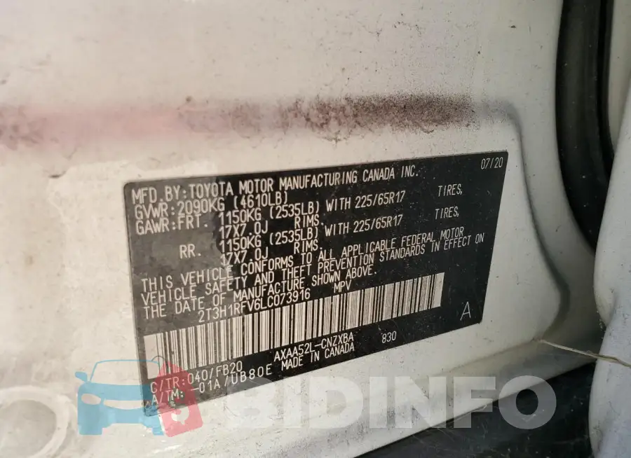 2T3H1RFV6LC073916 Photo# 13