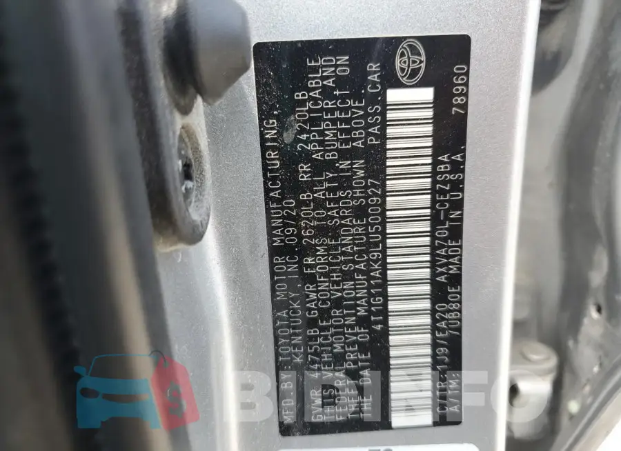 4T1G11AK9LU500927 Photo# 12