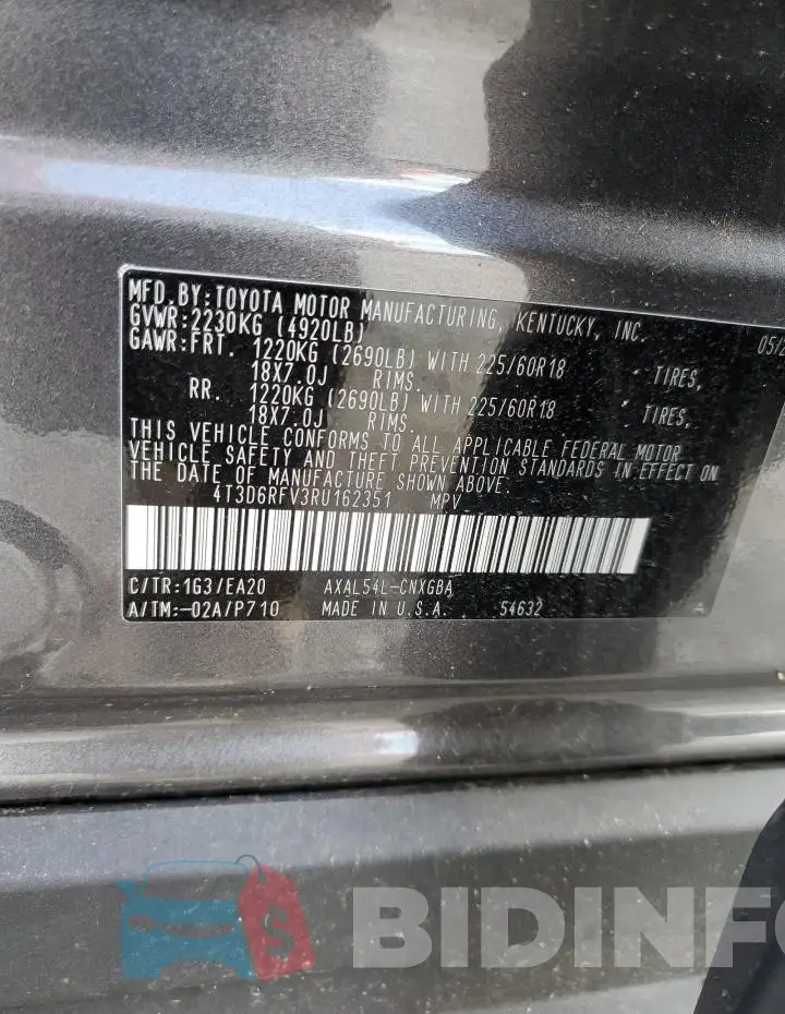 4T3D6RFV3RU162351 Photo# 13