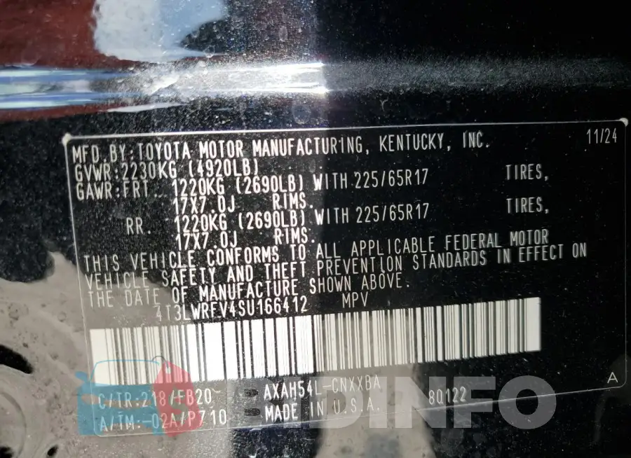 4T3LWRFV4SU166412 Photo# 12