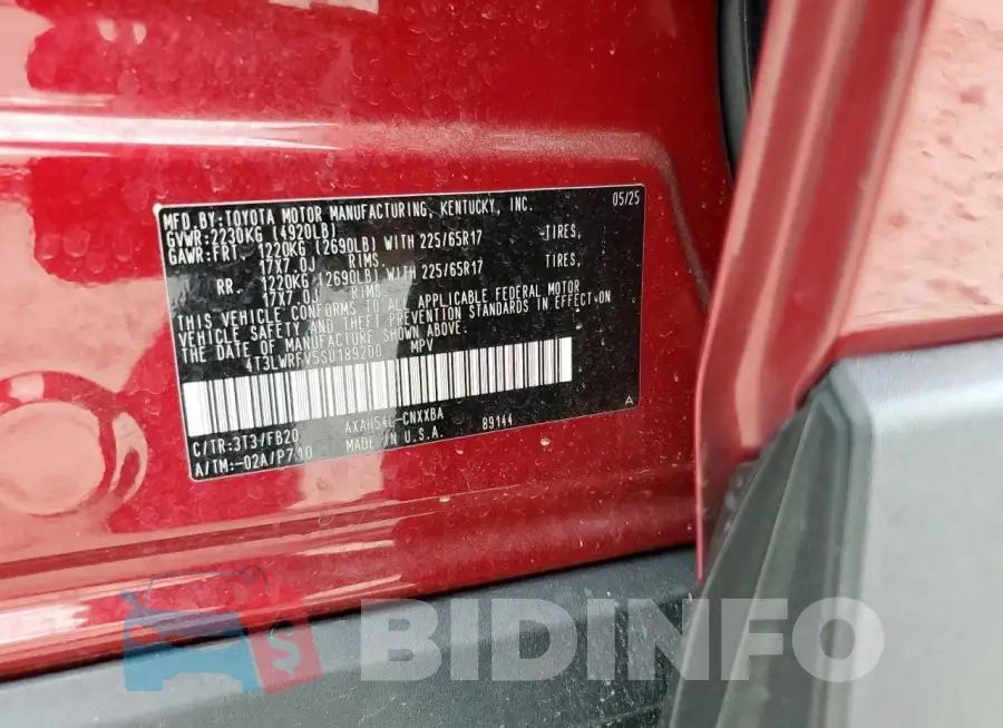 4T3LWRFV5SU189200 Photo# 14