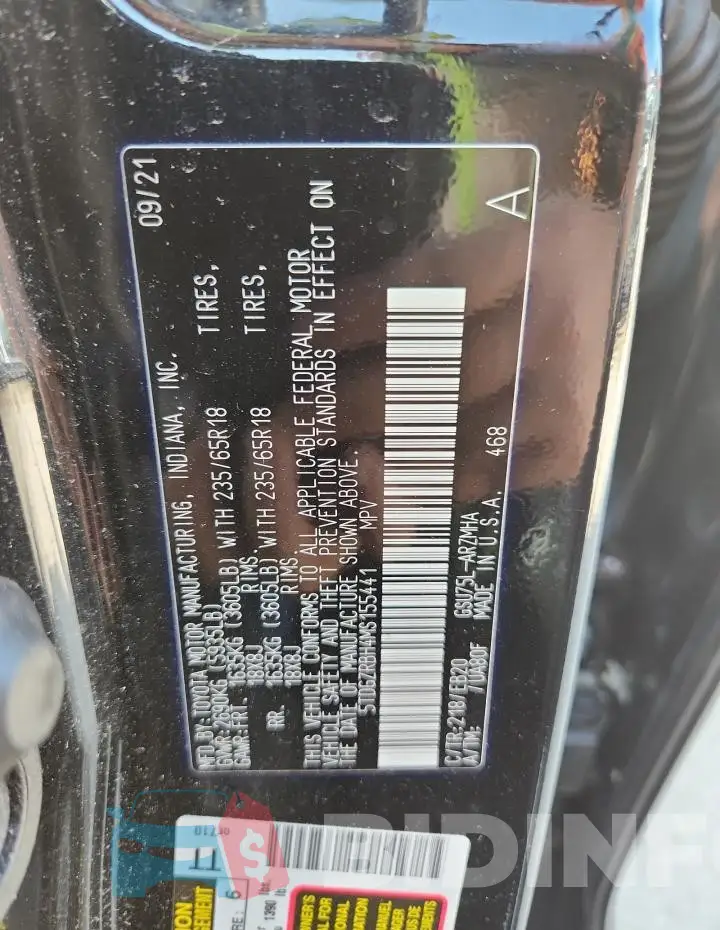 5TDGZRBH4MS155441 Photo# 14