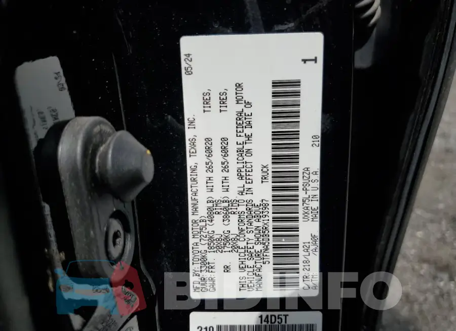 5TFNA5DB5RX193987 Photo# 12