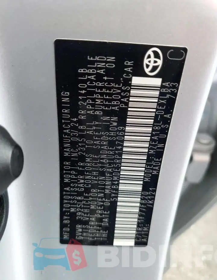 5YFB4MDE5RP147069 Photo# 13
