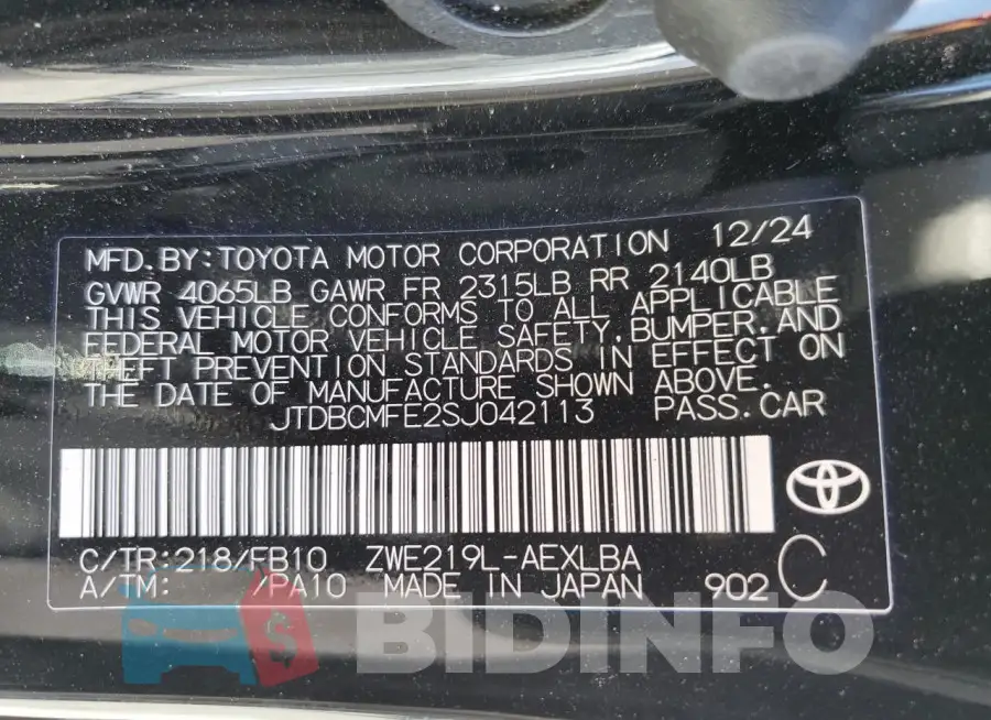 JTDBCMFE2SJ042113 Photo# 12
