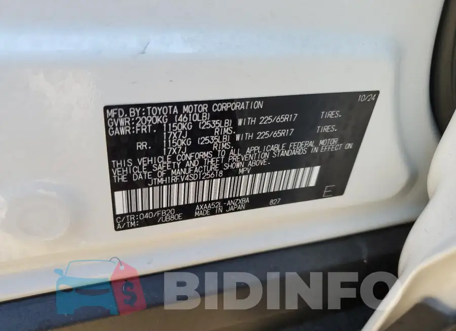 JTMH1RFV4SD125618 Photo# 13