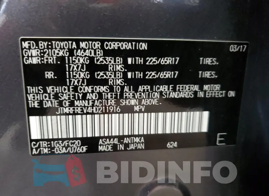 JTMRFREV4HD211916 Photo# 13