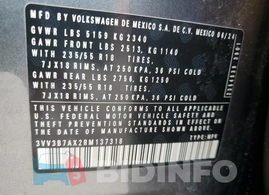 3VV3B7AX2RM137318 Photo# 13