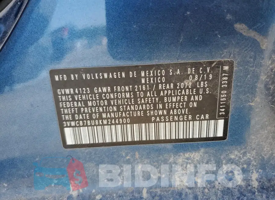 3VWCB7BU8KM244900 Photo# 12