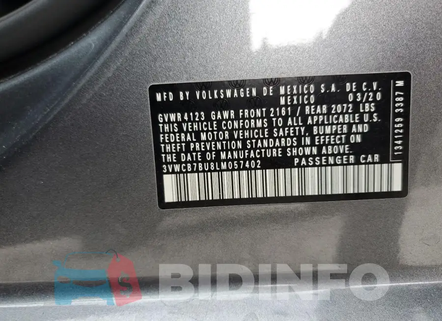 3VWCB7BU8LM057402 Photo# 12