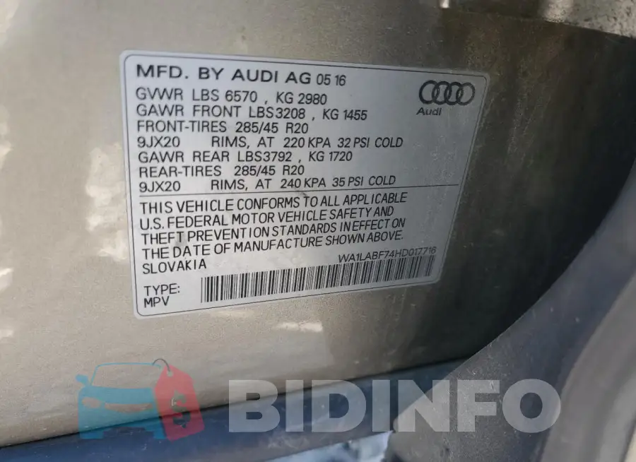 WA1LABF74HD017716 Photo# 13