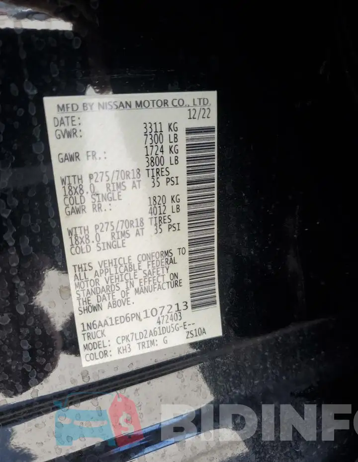 1N6AA1ED6PN107213 Photo# 13
