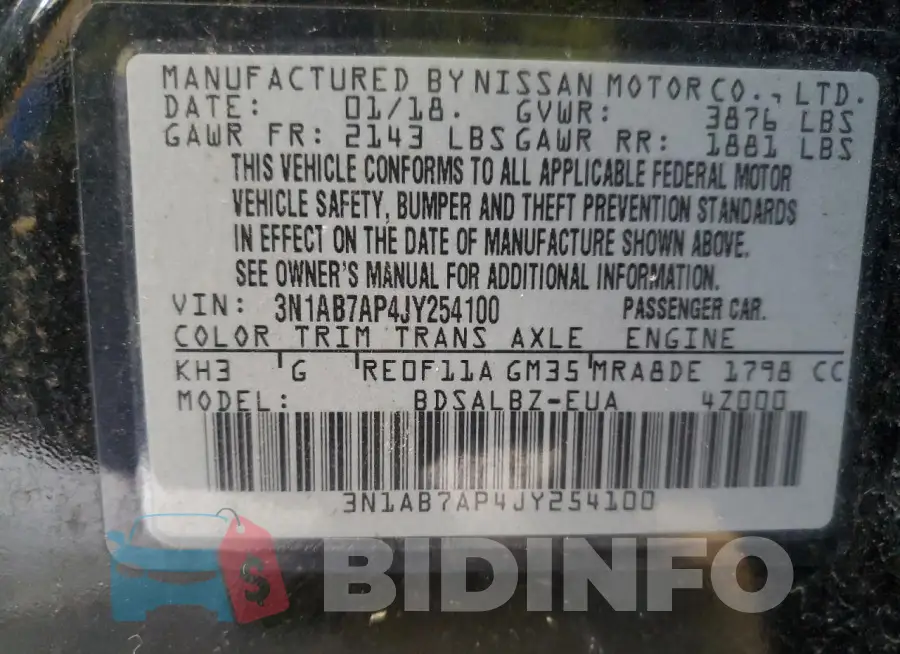 3N1AB7AP4JY254100 Photo# 12