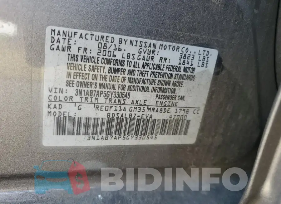 3N1AB7AP5GY330545 Photo# 12