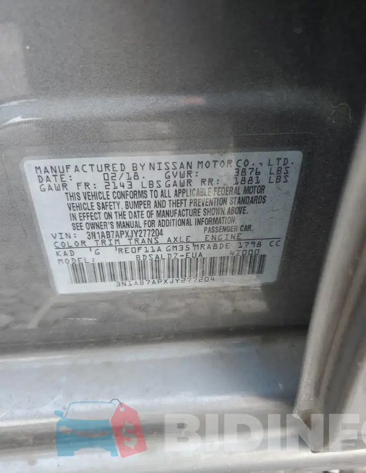 3N1AB7APXJY277204 Photo# 12