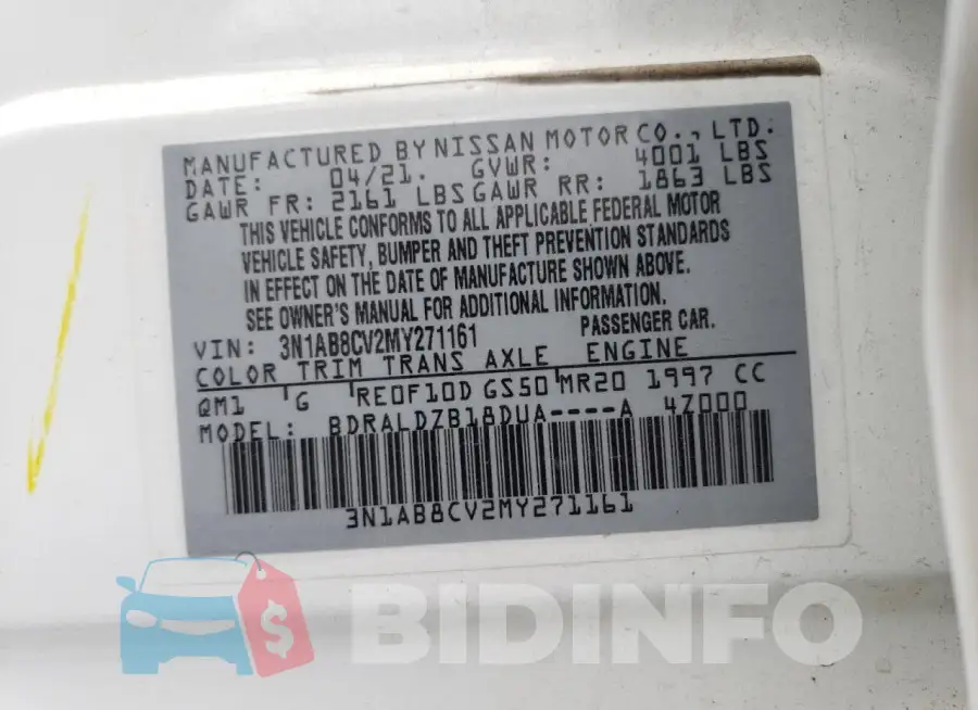 3N1AB8CV2MY271161 Photo# 12