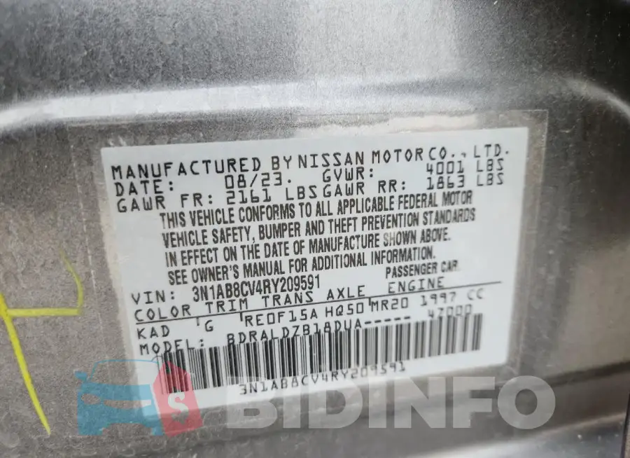 3N1AB8CV4RY209591 Photo# 12
