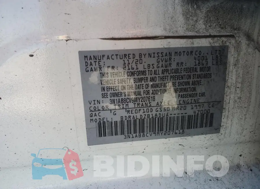 3N1AB8CV9MY207618 Photo# 12