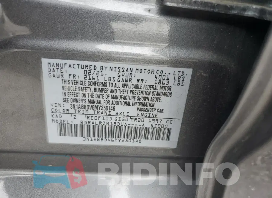 3N1AB8DV6MY250148 Photo# 13