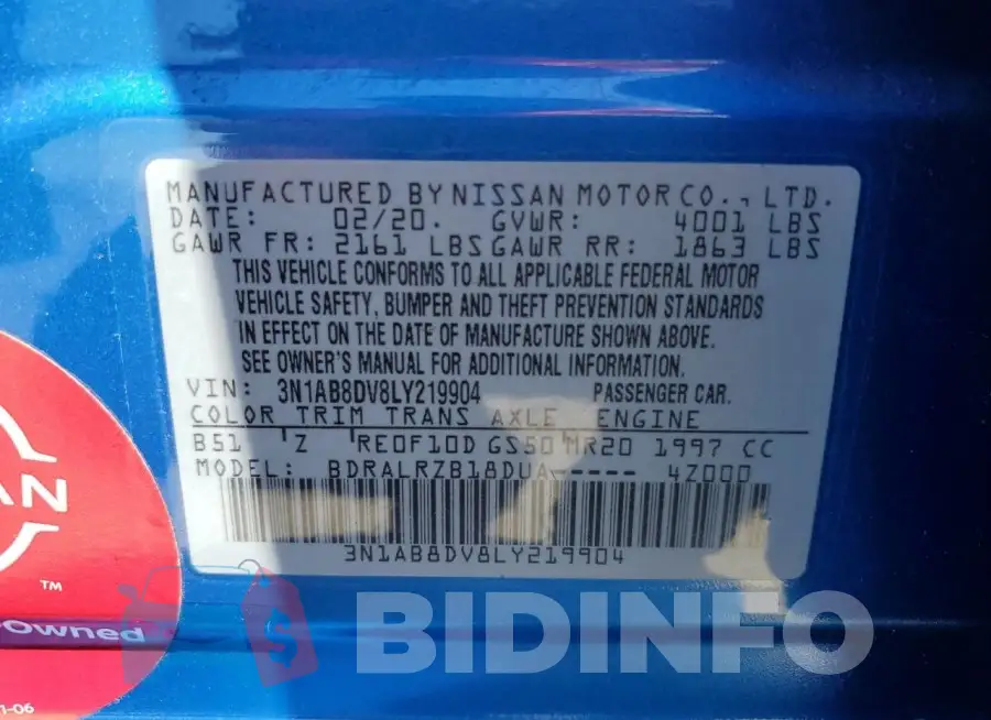 3N1AB8DV8LY219904 Photo# 12