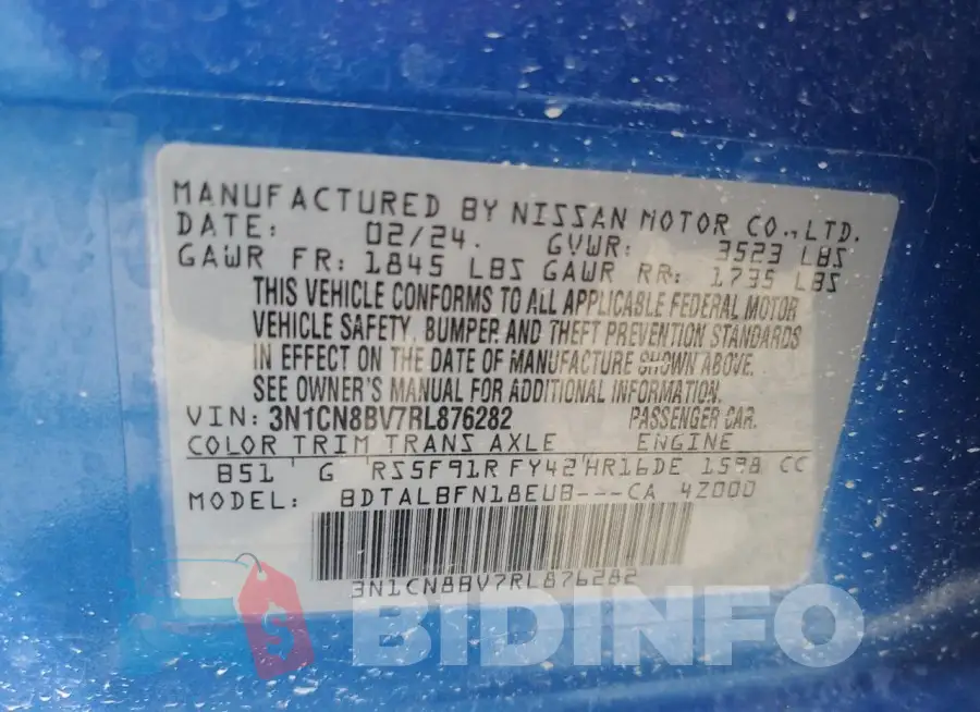 3N1CN8BV7RL876282 Photo# 12