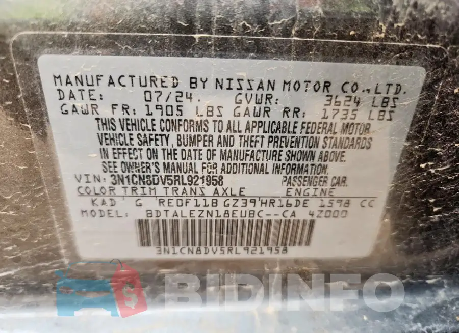 3N1CN8DV5RL921958 Photo# 12