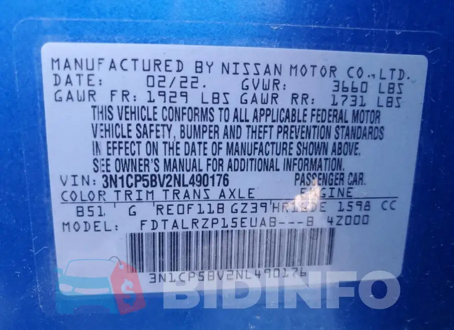3N1CP5BV2NL490176 Photo# 13