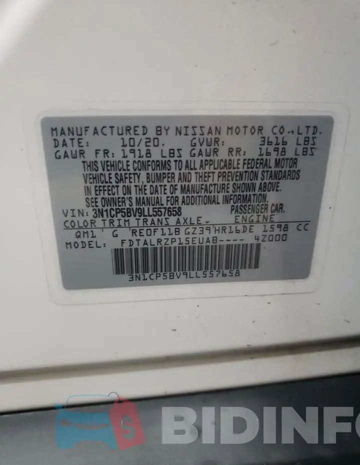 3N1CP5BV9LL557658 Photo# 13