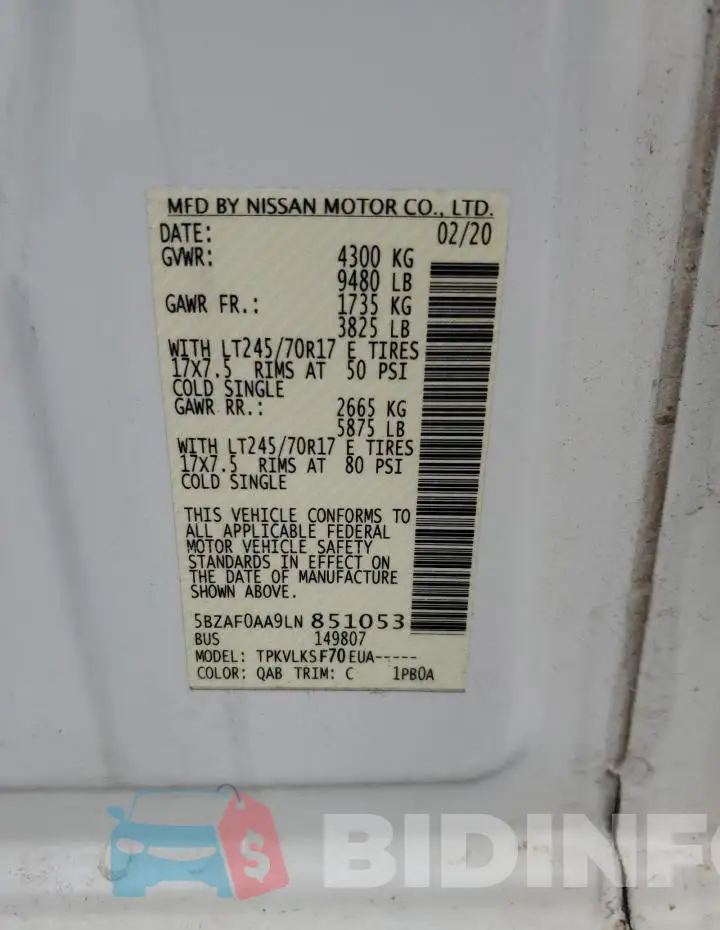 5BZAF0AA9LN851053 Photo# 13