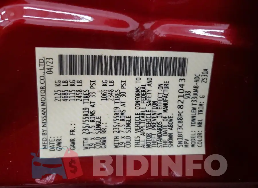 5N1BT3CB8PC821043 Photo# 13