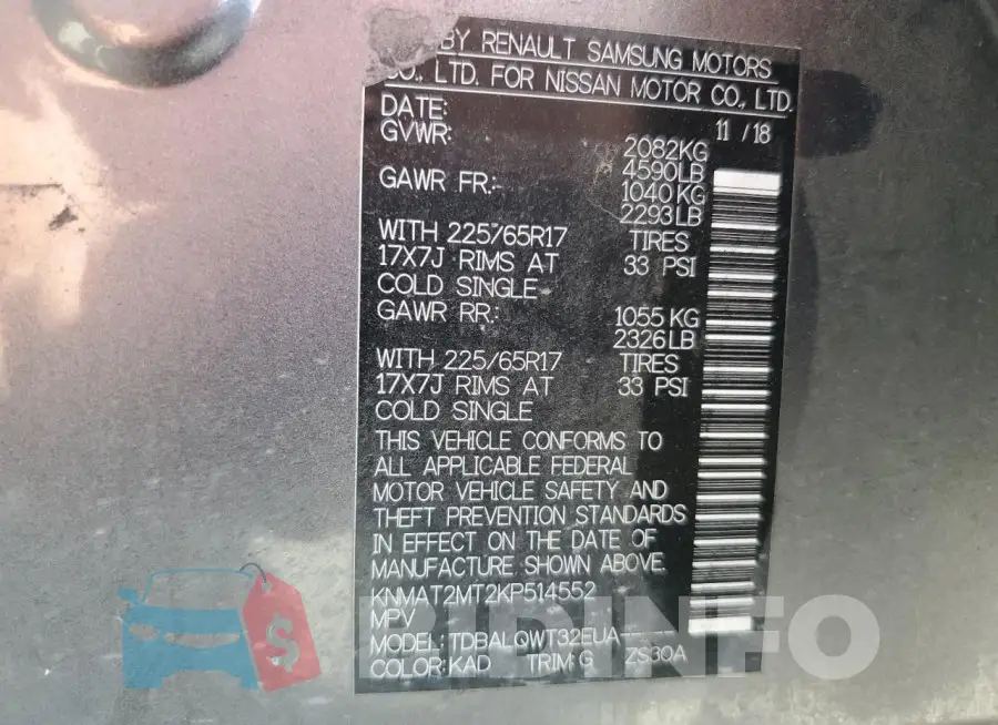 KNMAT2MT2KP514552 Photo# 14