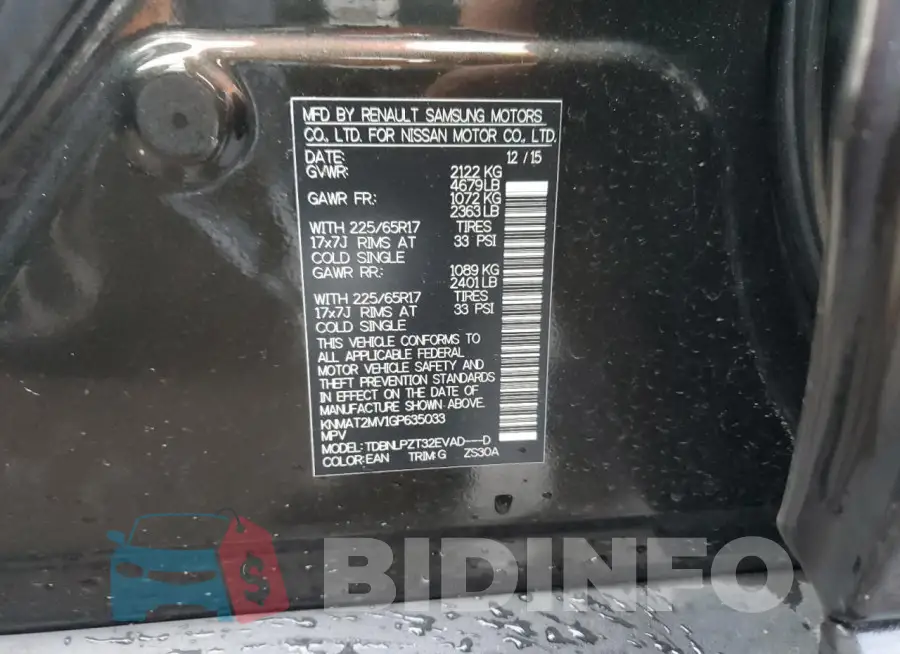 KNMAT2MV1GP635033 Photo# 13