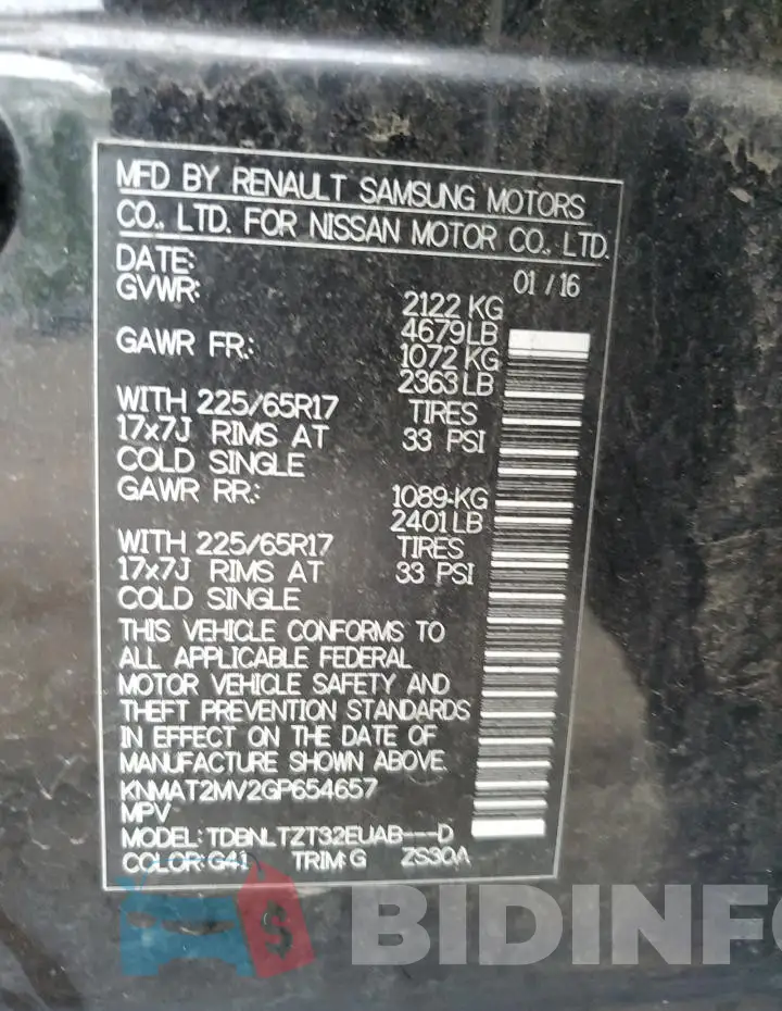 KNMAT2MV2GP654657 Photo# 13