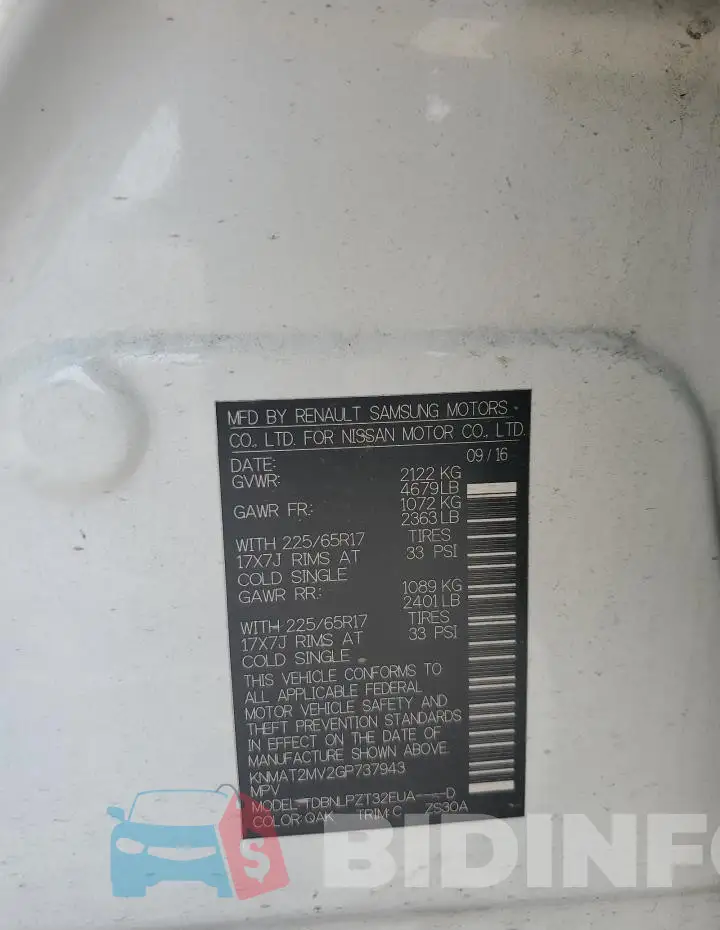 KNMAT2MV2GP737943 Photo# 13