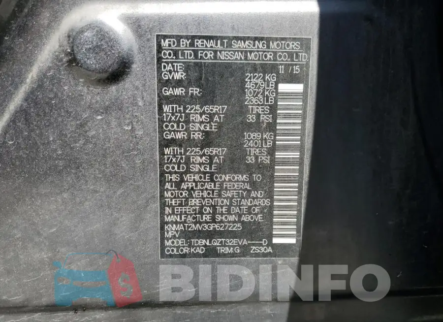 KNMAT2MV3GP627225 Photo# 13