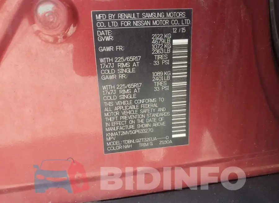 KNMAT2MV5GP633270 Photo# 13