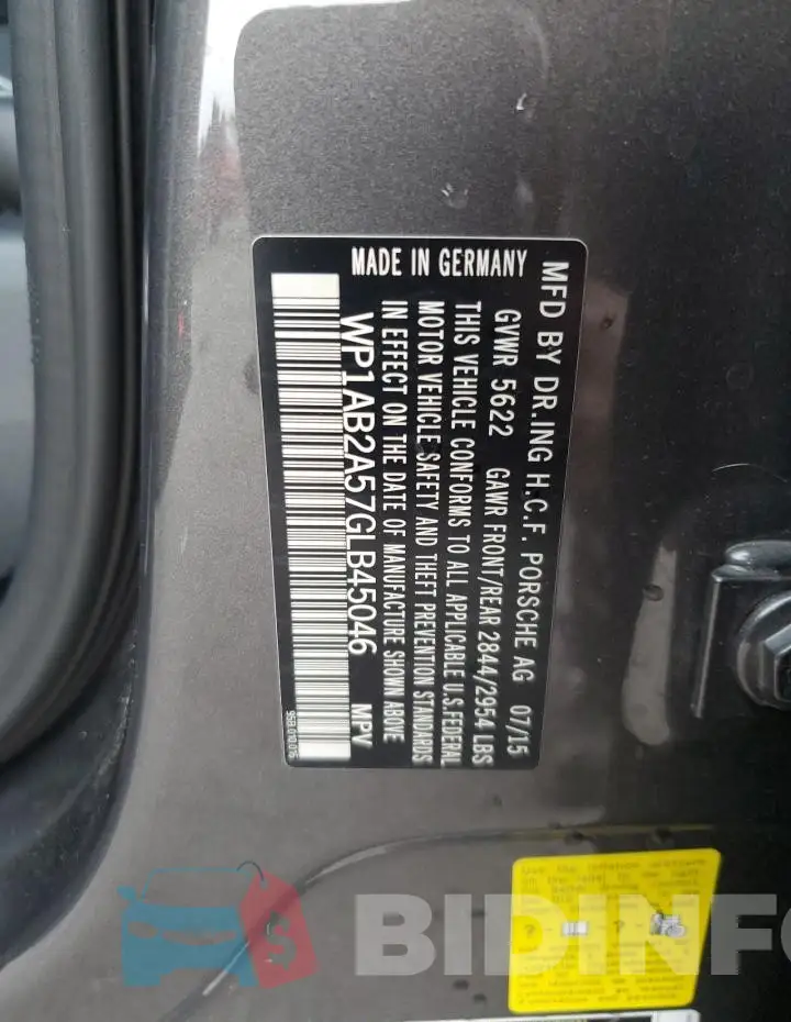 WP1AB2A57GLB45046 Photo# 14
