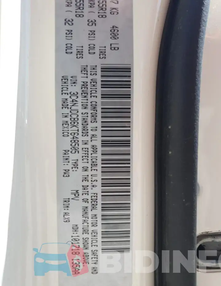 3C4NJDCB6KT648505 Photo# 13